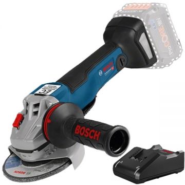 Bosch  GWS 18V-10 P + GAL 18V-40 - Polizor unghiular fara acumulatori Li-Ion 18 V - Ah 125 mm + Incarcator acumulatori