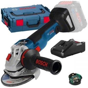 Bosch  GWS 18V-10 SC + GAL 18V-40 - Polizor unghiular fara acumulatori Li-Ion 18 V - Ah 150 mm valiza speciala accesorii + Incarcator acumulatori