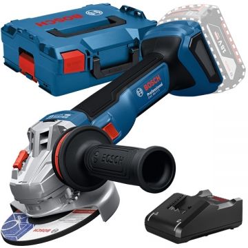 Bosch  GWS 18V-11 S + GAL 18V-40 - Polizor unghiular fara acumulatori Li-Ion 18 V - Ah 125 mm valiza speciala + Incarcator acumulatori