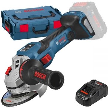 Bosch  GWS 18V-15 SC BITURBO + GAL 1880 CV - Polizor unghiular fara acumulatori Li-Ion 18 V - Ah 125 mm valiza speciala + Incarcator acumulatori