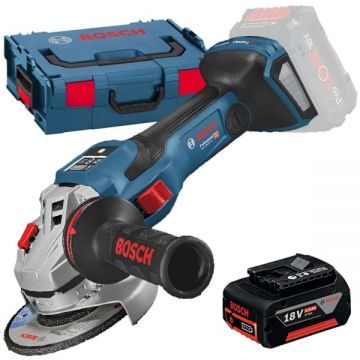 Bosch  GWS 18V-15 SC BITURBO + GBA - Polizor unghiular 125 mm valiza speciala + Acumulator Li-Ion 18 V 5 Ah