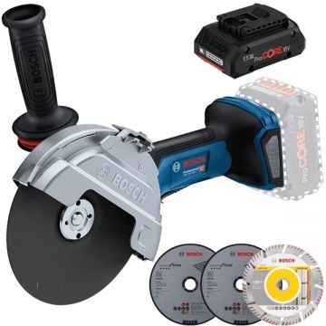 Bosch  GWS 18V-180 P + ProCORE - Polizor unghiular 180 mm accesorii + Acumulator Li-Ion 18 V 4 Ah