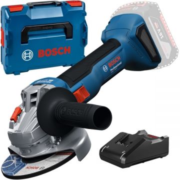 Bosch  GWS 18V-8 + GAL 18V-40 - Polizor unghiular fara acumulatori Li-Ion 18 V - Ah 125 mm valiza speciala + Incarcator acumulatori