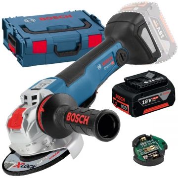 Bosch  GWX 18V-10 PSC X-LOCK + GBA - Polizor unghiular 125 mm valiza speciala accesorii + Acumulator Li-Ion 18 V 5 Ah