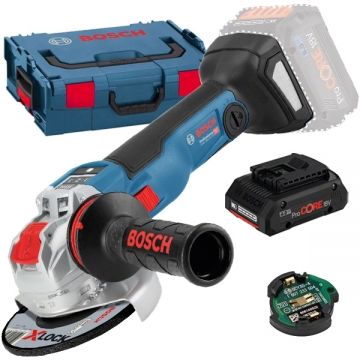 Bosch  GWX 18V-10 SC X-LOCK + ProCORE - Polizor unghiular 125 mm valiza speciala accesorii + Acumulator Li-Ion 18 V 4 Ah