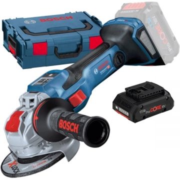Bosch  GWX 18V-15 SC X-LOCK BITURBO + ProCORE - Polizor unghiular 125 mm valiza speciala + Acumulator Li-Ion 18 V 4 Ah
