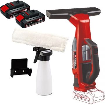 Einhell  BRILLIANTO PXC + Twinpack CB - Aspirator pentru geamuri 280 mm 0.1 l accesorii + Set 2 acumulatori Li-Ion 18 V 2.5 Ah