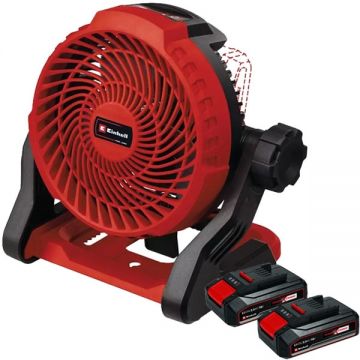 Einhell  GE-CF 18/2200 Li PXC + Twinpack CB - Ventilator 3 trepte + Set 2 acumulatori Li-Ion 18 V 2.5 Ah