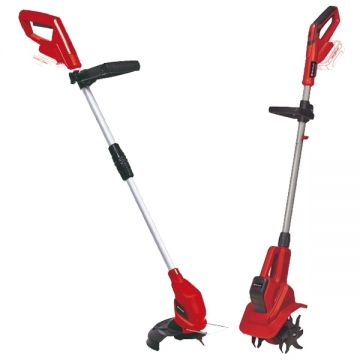 Einhell  GE-CR 18/20 Li E + GC-CT 18/24 Li PXC - Sapatoare fara acumulatori si incarcator Li-Ion 18 V - Ah 200 mm + Trimmer gazon fara acumulatori si incarcator Li-Ion 18 V - Ah 240 mm