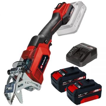 Einhell  GE-GS 18/150 Li PXC + Twinpack + 4514095 - Fierastrau sabie 100 mm + Set 2 acumulatori si incarcator Li-Ion 18 V 4 Ah