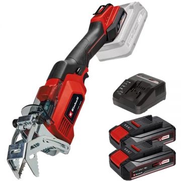 Einhell  GE-GS 18/150 Li PXC + Twinpack CB + 4514095 - Fierastrau sabie 100 mm + Set 2 acumulatori si incarcator Li-Ion 18 V 2.5 Ah