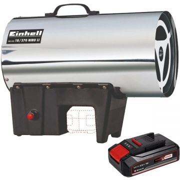 Einhell  GE-HG 18/370 Niro Li PXC - Tun de caldura 37 kW 1000 m3/h + Acumulator Li-Ion 18 V 2.5 Ah