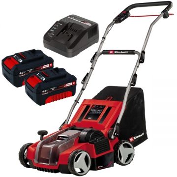 Einhell  GE-SA 36/35 Li PXC + Twinpack + 4514095 - Scarificator gazon 350 mm + Set 2 acumulatori si incarcator Li-Ion 18 V 4 Ah