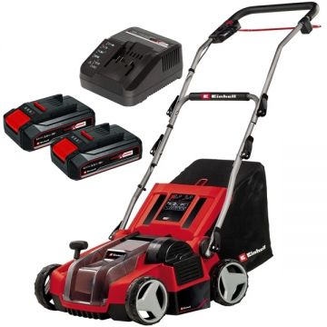 Einhell  GE-SA 36/35 Li PXC + Twinpack CB + 4514095 - Scarificator gazon 350 mm + Set 2 acumulatori si incarcator Li-Ion 18 V 2.5 Ah