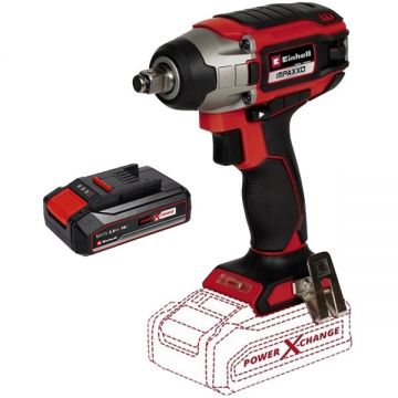 Einhell  IMPAXXO 18/230 PXC - Masina de insurubat cu impact patrat 1/2 inch 230 Nm + Acumulator Li-Ion 18 V 2.5 Ah