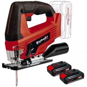 Einhell  TC-JS 18 Li PXC + Twinpack CB - Fierastrau pendular + Set 2 acumulatori Li-Ion 18 V 2.5 Ah