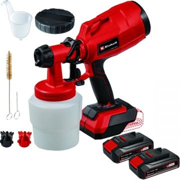 Einhell  TC-SY 18/60 Li PXC + Twinpack CB - Pistol de vopsit 0.8 l 600 g/min + Set 2 acumulatori Li-Ion 18 V 2.5 Ah