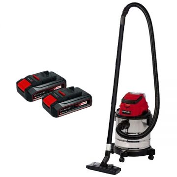Einhell  TC-VC 18/20 Li S PXC + Twinpack CB - Aspirator 80 mbar + Set 2 acumulatori Li-Ion 18 V 2.5 Ah