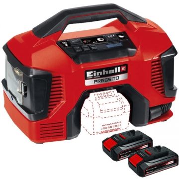Einhell  TE-AC 18/11 LiAC PRESSITO PXC + Twinpack CB - Compresor hibrid 11 bar + Set 2 acumulatori Li-Ion 18 V 2.5 Ah