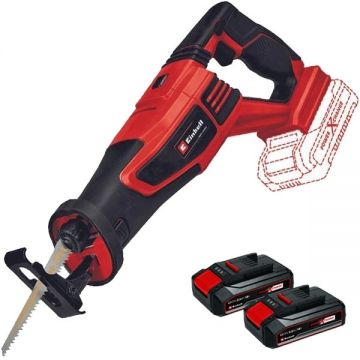 Einhell  TE-AP 18/28 Li BL PXC + Twinpack CB - Fierastrau sabie 28 mm + Set 2 acumulatori Li-Ion 18 V 2.5 Ah