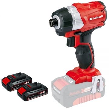 Einhell  TE-CI 18 Li PXC + Twinpack CB - Masina de insurubat cu impact 180 Nm + Set 2 acumulatori Li-Ion 18 V 2.5 Ah