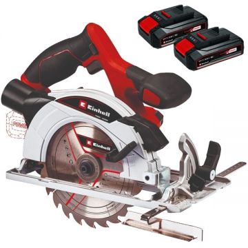 Einhell  TE-CS 18/165-1  Li PXC + Twinpack CB - Fierastrau circular 165x20x1.6 mm + Set 2 acumulatori Li-Ion 18 V 2.5 Ah