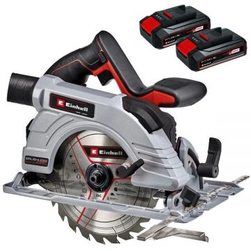 Einhell  TE-CS 18/190 Li BL SE PXC + Twinpack CB - Fierastrau circular 190x20 mm + Set 2 acumulatori Li-Ion 18 V 2.5 Ah