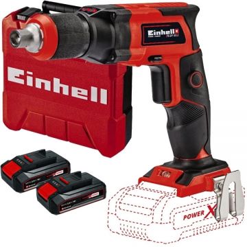 Einhell  TE-DY 18 Li PXC + Twinpack CB - Masina de insurubat valiza plastic + Set 2 acumulatori Li-Ion 18 V 2.5 Ah