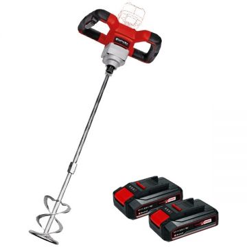Einhell  TE-MX 18 Li PXC + Twinpack CB - Masina de amestecat 100 mm + Set 2 acumulatori Li-Ion 18 V 2.5 Ah