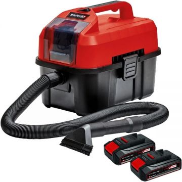 Einhell  TE-VC 18/10 Li PXC + Twinpack CB - Aspirator 90 mbar + Set 2 acumulatori Li-Ion 18 V 2.5 Ah