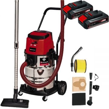 Einhell  TE-VC 36/30 S Auto PXC + Twinpack CB - Aspirator 150 mbar accesorii + Set 2 acumulatori Li-Ion 18 V 2.5 Ah