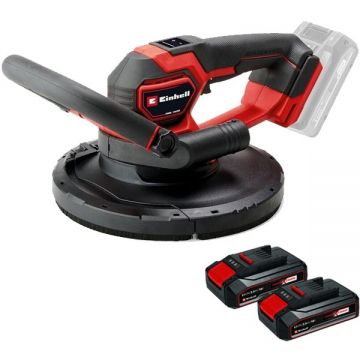 Einhell  TP-DWS 18/225 Li BL PXC + Twinpack CB - Slefuitor pentru pereti + Set 2 acumulatori Li-Ion 18 V 2.5 Ah