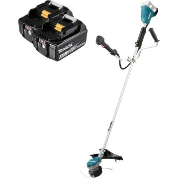 Makita  DUR368AZ + 2 x BL1830B - Motocoasa 350  mm cap cu fir + Set 2 acumulatori Li-Ion 18 V 3 Ah