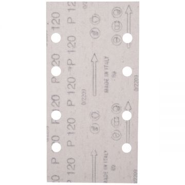 Makita  E-19663 - Foaie abraziva dreptunghi 185x93 mm 8 gauri granulatie 120 10 buc