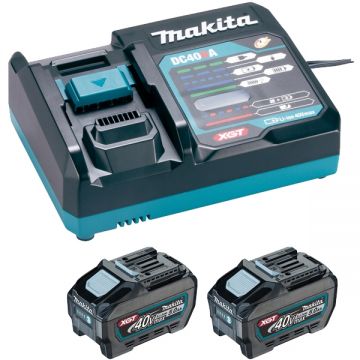 Makita  PSK XGT - Set 2 acumulatori si incarcator Li-Ion 40 V 5 Ah incarcare rapida