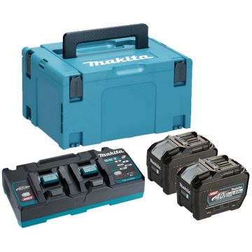Makita  PSK XGT - Set 2 acumulatori si incarcator Li-Ion 40 V 8 Ah incarcare rapida valiza speciala