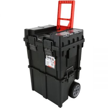 Yato  YT-09160 - Cutie din plastic 495x350x710 mm maner transport sistem clipsare stocare supraetajata