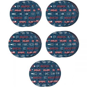 Bosch  EXPERT O780 - Set foi abrazive rotunde 150 mm granulatie mixta 49 gauri 55 bucati