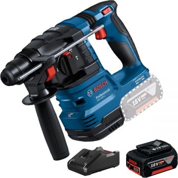 Bosch  GBH 185-LI + GBA + GAL 18V-40 - Rotopercutor SDS-Plus 1.9 J + Set acumulator si incarcator Li-Ion 18 V 5 Ah