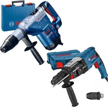 Bosch  GBH 5-40 DCE + GBH 2-28 F - Rotopercutor SDS-Max 1150 W 8.8 J valiza plastic + Rotopercutor SDS-Plus 880 W 3.2 J mandrina interschimbabila valiza plastic