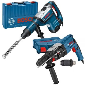 Bosch  GBH 8-45 DV + GBH 2-28 F - Rotopercutor SDS-Max 1500 W 12.5 J valiza plastic + Rotopercutor SDS-Plus 880 W 3.2 J mandrina interschimbabila valiza plastic