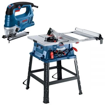 Bosch  GTS 254  + GST 750 - Fierastrau circular de masa 1800 W 254 mm picioare sustinere cadru + Fierastrau pendular 520 W