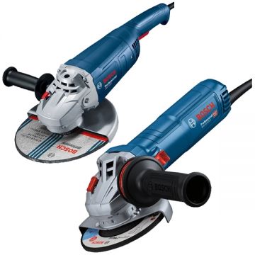 Bosch  GWS 2200 + GWS 12-125 S - Polizor unghiular cu fir 2200 W 230 mm + Polizor unghiular cu fir 1200 W 125 mm