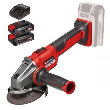 Einhell  AXXIO 18/115 Q PXC + Twinpack CB + 4514095 - Polizor unghiular 115 mm + Set 2 acumulatori si incarcator Li-Ion 18 V 2.5 Ah