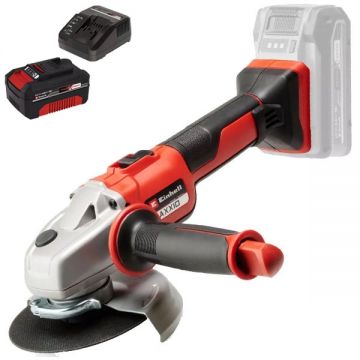 Einhell  AXXIO 18/125 PXC + Starter Kit - Polizor unghiular 125 mm + Set 1 acumulator si incarcator Li-Ion 18 V 4 Ah