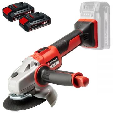 Einhell  AXXIO 18/125 PXC + Twinpack CB - Polizor unghiular 125 mm + Set 2 acumulatori Li-Ion 18 V 2.5 Ah