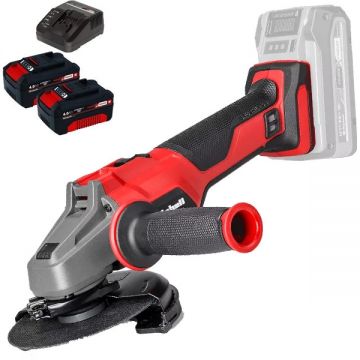 Einhell  AXXIO 18/125 Q PXC + Twinpack + 4514095 - Polizor unghiular 125 mm + Set 2 acumulatori si incarcator Li-Ion 18 V 4 Ah