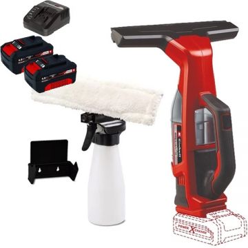 Einhell  BRILLIANTO PXC + Twinpack + 4514095 - Aspirator pentru geamuri 280 mm 0.1 l accesorii + Set 2 acumulatori si incarcator Li-Ion 18 V 4 Ah