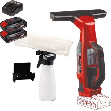 Einhell  BRILLIANTO PXC + Twinpack CB + 4514095 - Aspirator pentru geamuri 280 mm 0.1 l accesorii + Set 2 acumulatori si incarcator Li-Ion 18 V 2.5 Ah