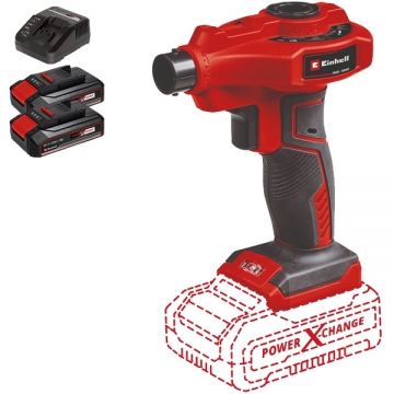 Einhell  CE-AP 18 Li PXC + Twinpack CB + 4514095 - Pompa pentru aer 0.053 bar + Set 2 acumulatori si incarcator Li-Ion 18 V 2.5 Ah